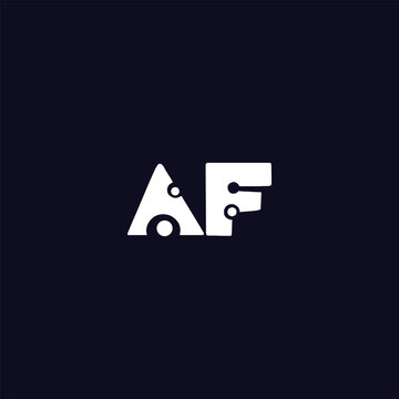 letters af text logo design vector