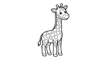 Fototapeta premium Cute baby giraffe coloring page for children and educational activities