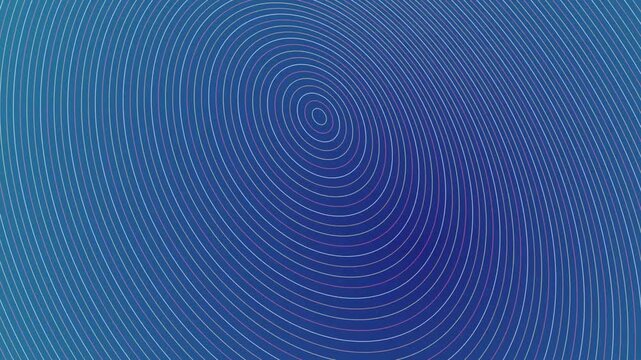Blue Abstract Moire Pattern Featuring Concentric Circles With Smooth Gradient Flowing Motion