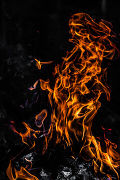 fire on black background