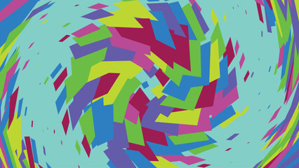 Fototapeta premium Abstract background with chaotic geometric shards in bold primary colors set against light cyan surface for energetic modern digital design.
