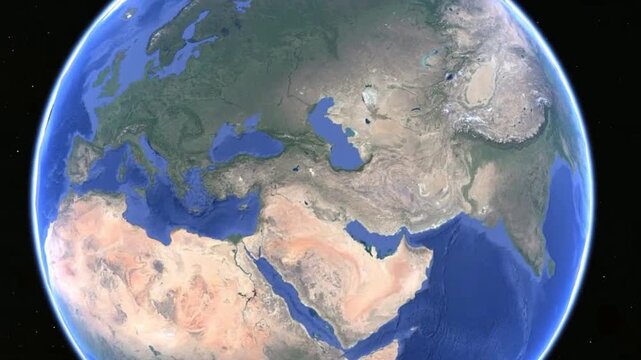 Video of planet Earth rotating in space.
Italy, monaco, slovenia, serbia, macedonia, albania,
croatia on geographical world map.