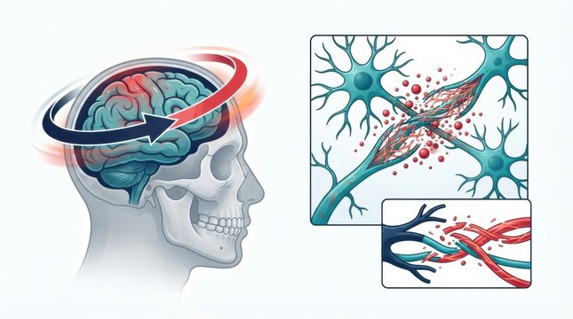 Brain rotational acceleration is important in understanding injuries related to sports. This graphic illustrates anatomy and treatment strategies.