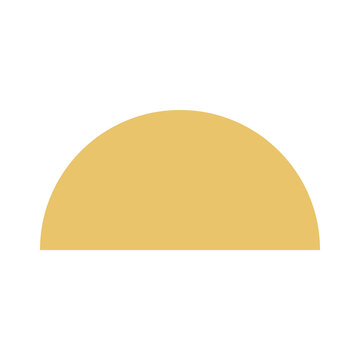 Simple yellow half circle shape icon