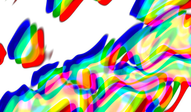 Rainbow light leak overlay texture with iridescent color wave pattern glowing across vibrant textured surface for display