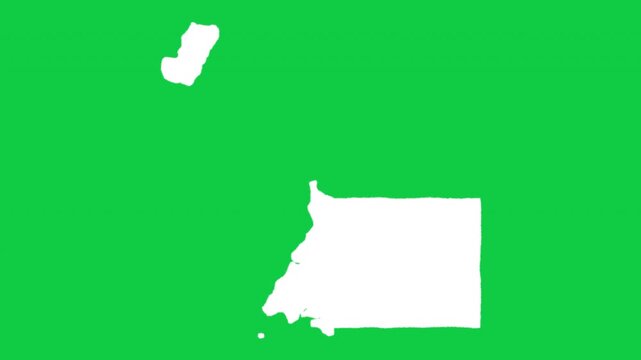Equatorial Guinea wiggle animation map loop green background