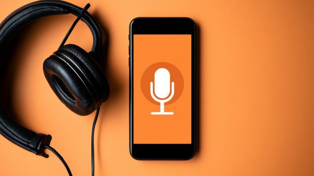 Digital media concept representing podcast listening, audio streaming, mobile entertainment, online radio, music, broadcasting, communication, technology, and content consumption.