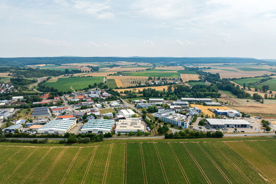 Drone aerial view of Eppingen in the Heilbronn District of Baden W&uuml;rttemberg, Germany
