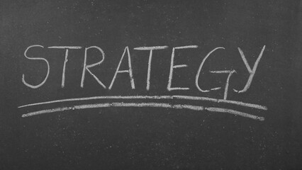 Strategy text on blackboard © Predrag