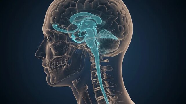 Cerebrospinal Fluid Circulation Around Brain and Spinal Cord for Neurology Education