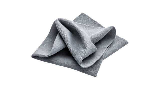 Gray microfiber cleaning cloth isolated on white background