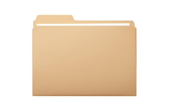 Tan office file folder with visible white documents