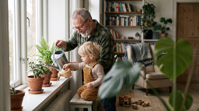Watering Plants with a Little Helper