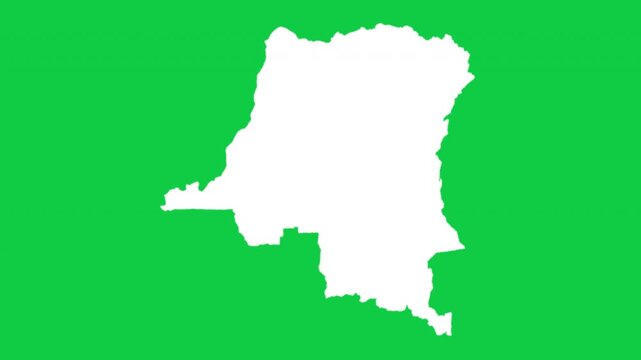 Democratic Republic of the Congo wiggle animation map loop green background