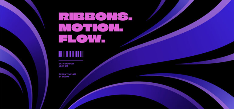 Dynamic Purple Color Lines Splashes Pattern. Vector Background with Flowing Gradient Lines. Curve and Wave Swirl Ribbons Bg.