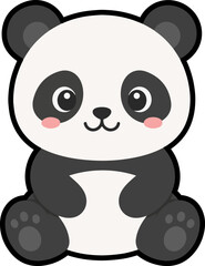 Cute panda character in a clean flat design style © Jankquin