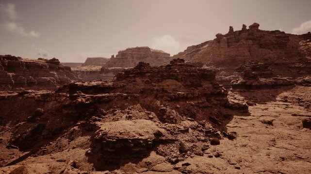 Spectacular and rough rock formations suitable for movie shoots, Imposing desert plateaus with rough textures designed for onlocation film productions