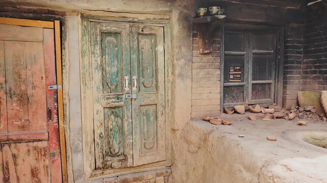 Traditional Uyghur adobe residence in Gaotai, Kashgar