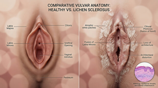Healthy Vulva Versus Vulvar Squamous Cell Carcinoma Ulcerated Ma