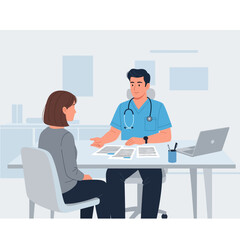 Fototapeta premium Doctor And Patient Consultation In A Modern Medical Office