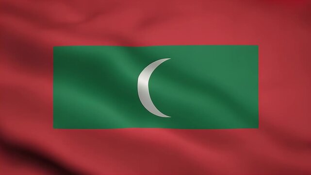 Maldives flag waving gently in the breeze a symbol of island nation pride independence and cultural heritage on national holidays