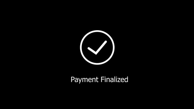 Minimalist animated payment finalized checkmark for e-commerce checkout confirmation screens and digital transaction success notifications in business web and mobile applications