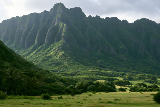 The Kualoa Mountain Range in Hawaii