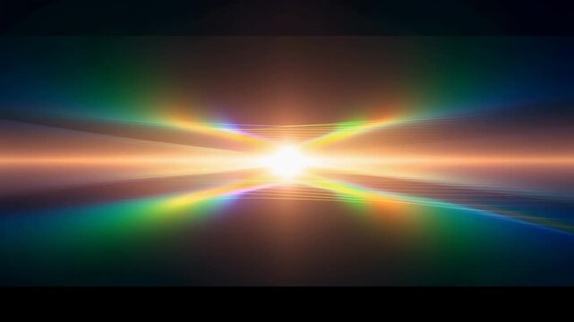 Colorful Light Spectrum with Glowing Center on Dark Background
