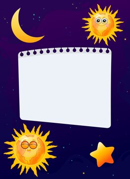 Name tags , space background for school kids, sun, moon and stars printable name tags .
