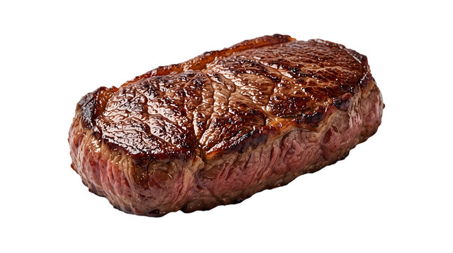 A delicious grilled beef sirloin steak piece isolated on transparent background