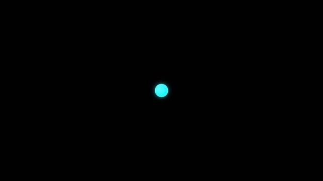 A single luminous cyan orb glows brightly within the deep darkness of the void to represent a digital loading signal or a focal point of intense energy radiating across the vast empty universe