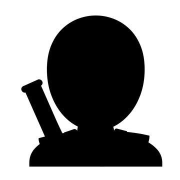 Black Warrior Ninja Sword Shield Icon Transparent Background

