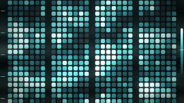 Calendar Heatmap Grid Of Contribution Cells Updating In Waves Seamless Loop Data Background in soft teal tones