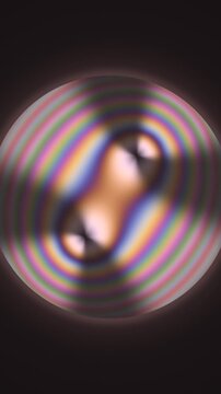 Conoscopic Interference Figure With Swinging Isogyre Brushes In Polarized Light Seamless Loop in bright red tones vertical 9:16