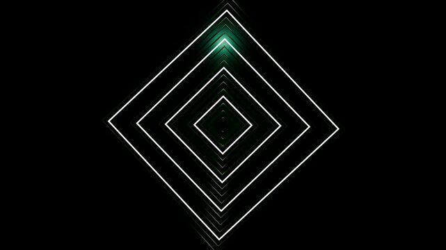 3D abstract seamless loop delayed spin emerald_square_nest motion graphic background 4k