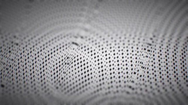 Black and white silky interference waves with liquid caustics feel dark and cinematic in a seamless loop for motion backgrounds, titles, VJ sets, and screensavers.