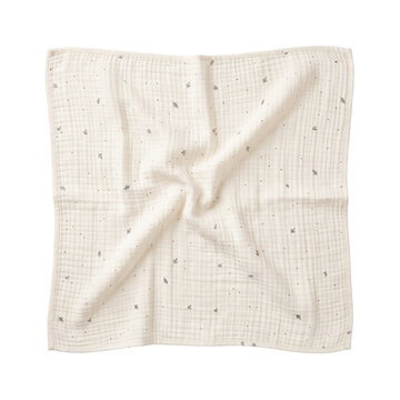 Soft cotton muslin baby swaddle blanket with subtle botanical pattern
