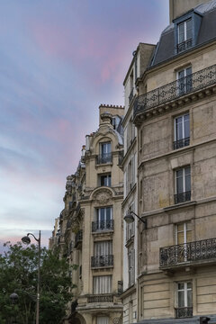 Paris, typical buildings in the 5e arrondissement, rue Monge, ancient facades
