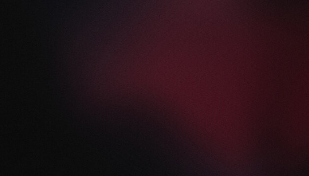 Abstract dark moody background with glowing deep wine red, rich burgundy light wash, dark shadow and smooth organic gradient with vintage grainy noise texture