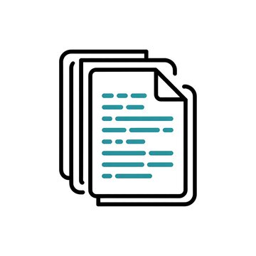 Stack of documents icon with text lines