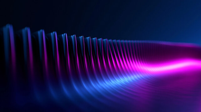 Abstract Futuristic Neon Wave Background in Blue and Magenta