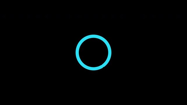 Cyan loading spinner rotating on transparent background