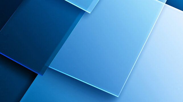 Abstract Geometric Blue Glass Panels Modern Background