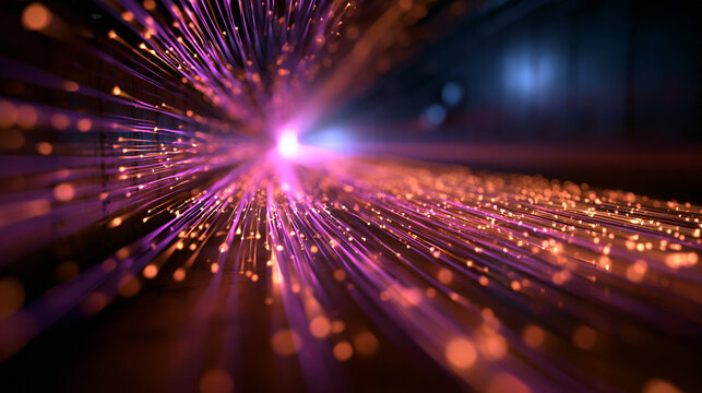 Glowing Fiber Optic Cables with High Speed Data Flow