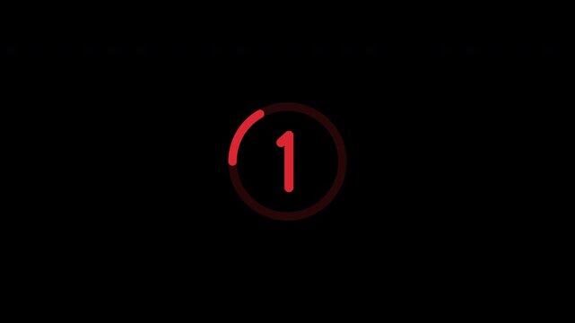 Red timer countdown ring animation transparent overlay