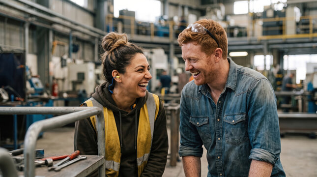 Workers Sharing a Laugh on Break