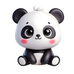 Cute 3d panda isolated on white background © Rimah