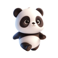 Cute 3d panda isolated on white background © Rimah