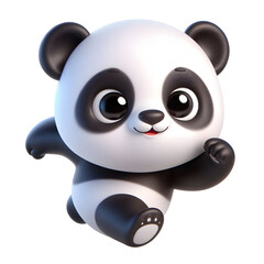 Cute 3d panda isolated on white background © Rimah