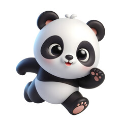 Cute 3d panda isolated on white background © Rimah